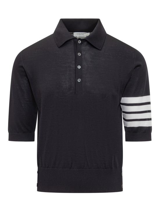 26SS 톰브라운 파인 메리노 울 4바 폴로셔츠 MKP048A Y1014 415 NAVY DOM