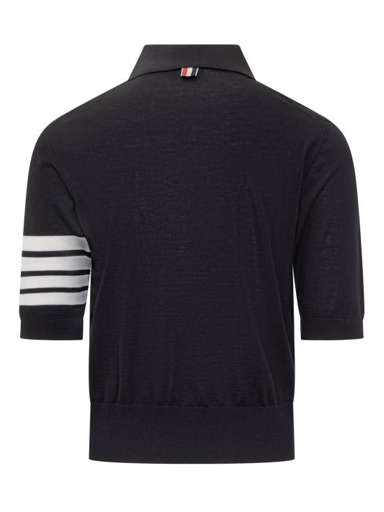 26SS 톰브라운 파인 메리노 울 4바 폴로셔츠 MKP048A Y1014 415 NAVY DOM - THOM BROWNE