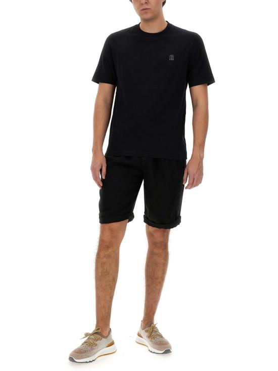 26SS 브루넬로 쿠치넬리 반팔 티셔츠 M0B138440CSQ44 BLACK DOM - BRUNELLO CUCINELLI