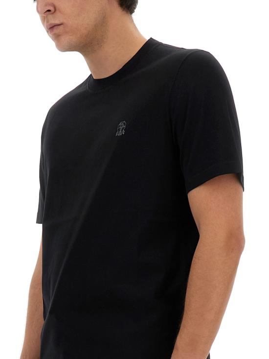 26SS 브루넬로 쿠치넬리 반팔 티셔츠 M0B138440CSQ44 BLACK DOM - BRUNELLO CUCINELLI