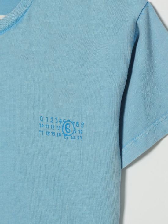 26SS [키즈] MM6 메종마르지엘라 티셔츠 M60985MM07Q M6809 Gnawed Blue - MM6 MAISON MARGIELA