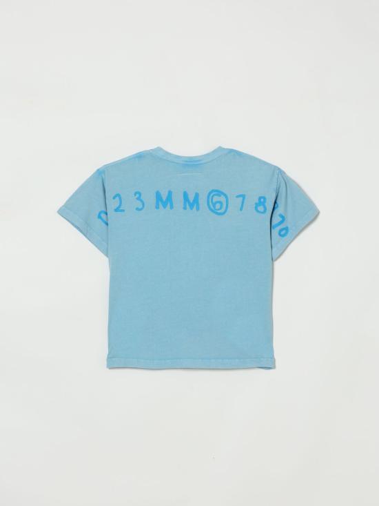 26SS [키즈] MM6 메종마르지엘라 티셔츠 M60985MM07Q M6809 Gnawed Blue - MM6 MAISON MARGIELA
