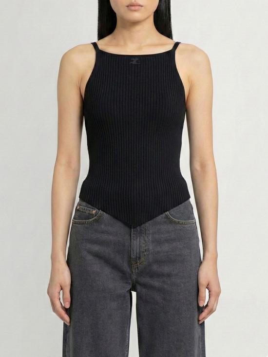 26SS 쿠레쥬 민소매 티셔츠 123MTO042FI0001 9999 Black