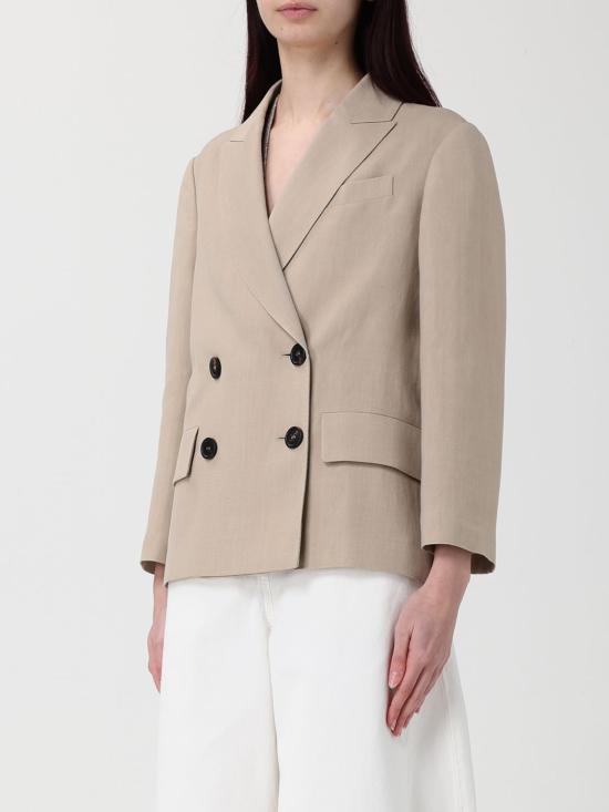 26SS 브루넬로 쿠치넬리 모닐리 비스코스 & 리넨 플루이드 트윌 블레이저 MH1267621 C9195 Beige - BRUNELLO CUCINELLI