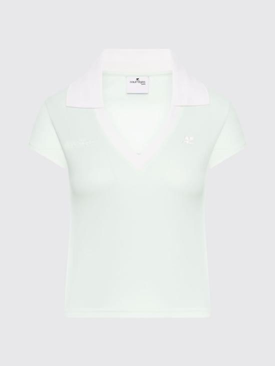 26SS 쿠레쥬 폴로 티셔츠 126JPO057JS0195 B216 Gnawed Blue - COURREGES