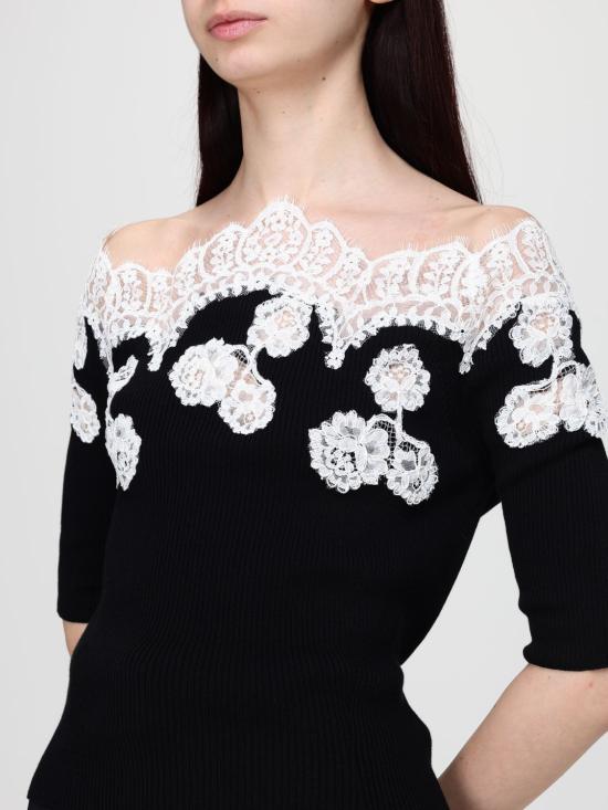 26SS 에르마노 설비노 반팔 티셔츠 D485L325APEKM B4819 Black - ERMANNO SCERVINO