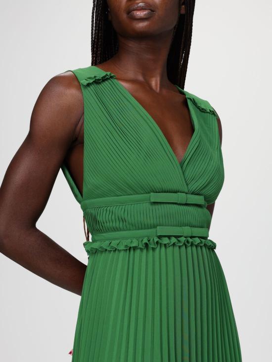 26SS 셀프 포트레이트 롱 원피스 RS26215M Green - SELF PORTRAIT