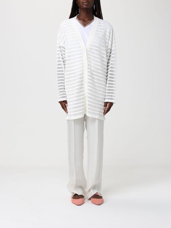 26SS 파비아나 필리피 코튼 린넨 시퀸 가디건 MAD266F100L768 0142 White