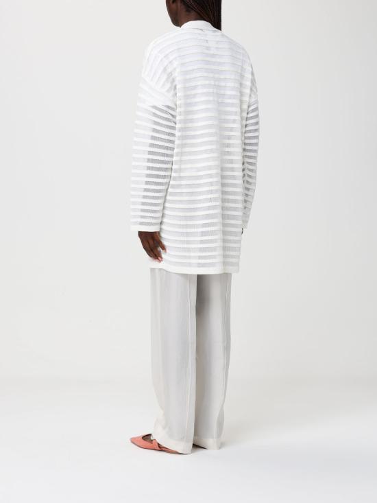 26SS 파비아나 필리피 코튼 린넨 시퀸 가디건 MAD266F100L768 0142 White - FABIANA FILIPPI