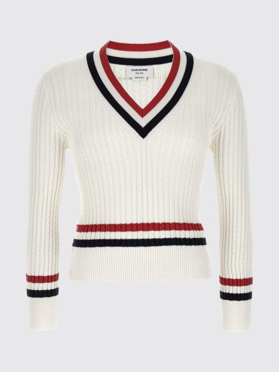 26SS 톰브라운 스웨터 MKA581AY3014 100 White - THOM BROWNE