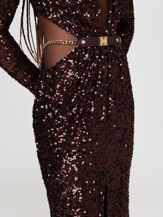 26SS 엘리자베타프랜치 롱 원피스 ABR1561E2 644 Brown - ELISABETTA FRANCHI