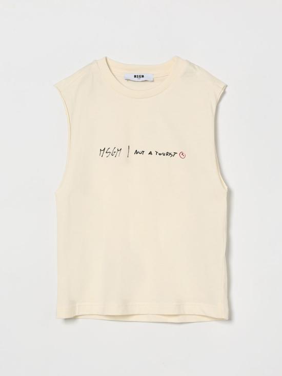 26SS [키즈] 엠에스지엠 티셔츠 S6MSJBTH242 013 Yellow Cream