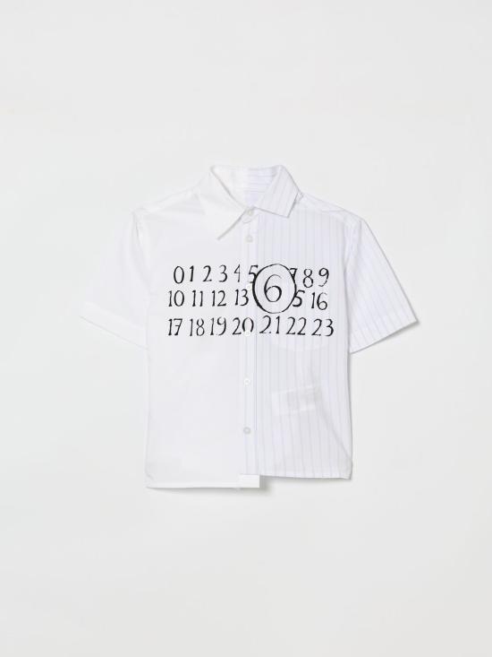 26SS [키즈] MM6 메종마르지엘라 셔츠 M60947MM07H M6C44 White