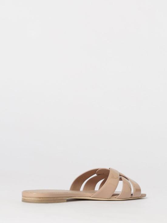 26SS 생로랑 페이턴트 레더 트리뷰트 플랫 샌들 571952AAAOW 9935 Nude - SAINT LAURENT