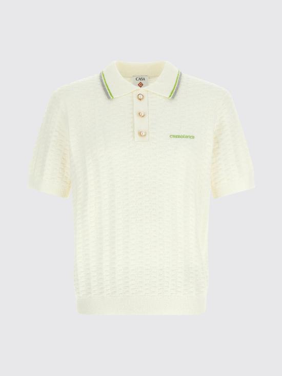 26SS 카사블랑카 폴로 티셔츠 MSP26KW1214 01 White - CASABLANCA