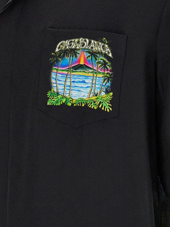 26SS 카사블랑카 반팔 셔츠 MSP26SH003 09 Black - CASABLANCA