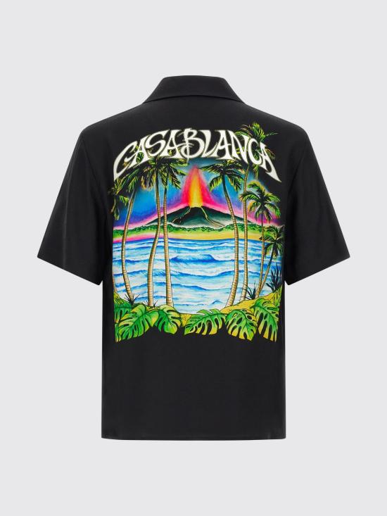 26SS 카사블랑카 반팔 셔츠 MSP26SH003 09 Black - CASABLANCA