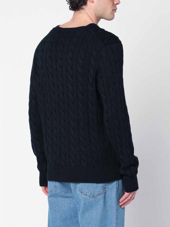 26SS 폴로 랄프로렌 로고 자수 케이블 니트 스웨터 710775885 001 Charcoal - POLO RALPH LAUREN