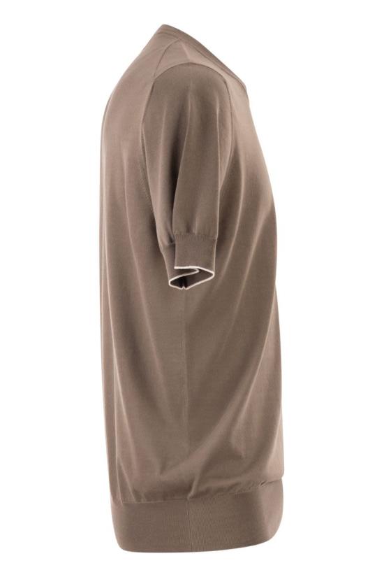 26SS 브루넬로 쿠치넬리 반팔 티셔츠 M29805200 CLL90 HAZELNUT - BRUNELLO CUCINELLI