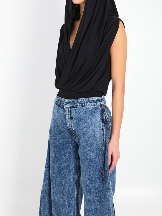 26SS 알라이아 반팔 티셔츠 AA9B0426J090C 995 BLACK - ALAIA