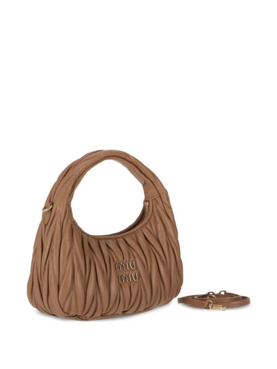 26FW 미우미우 마틀라쎄 완더 레더 토트백 5BC125VOOYAN88 F098L BROWN - MIU MIU