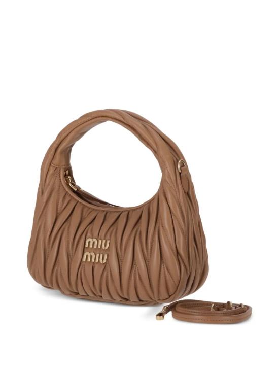 26FW 미우미우 마틀라쎄 완더 레더 토트백 5BC125VOOYAN88 F098L BROWN - MIU MIU
