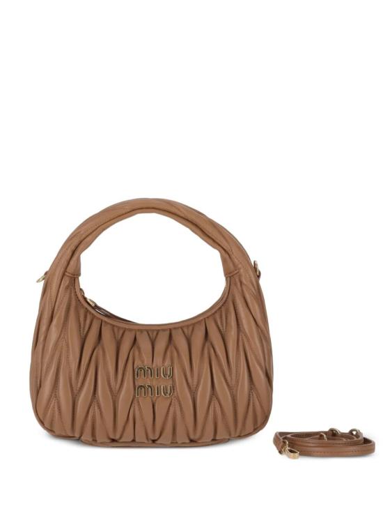 26FW 미우미우 마틀라쎄 완더 레더 토트백 5BC125VOOYAN88 F098L BROWN
