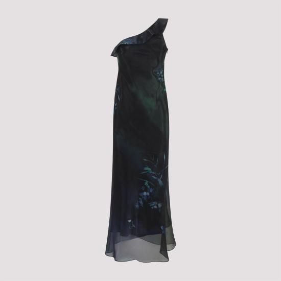 26SS 조르지오 아르마니 미디 원피스 GW002995TE20812 FC005 BLACK - GIORGIO ARMANI