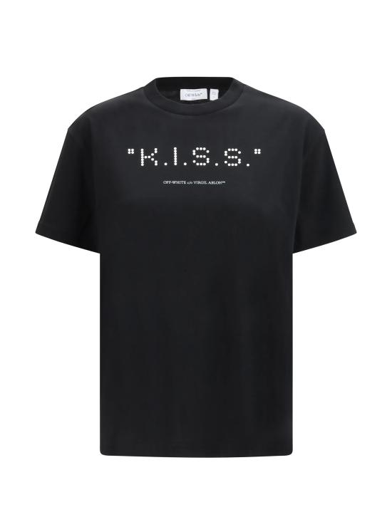 26SS 오프화이트 반팔 티셔츠 2AA089S26JER007 W003 BLACK