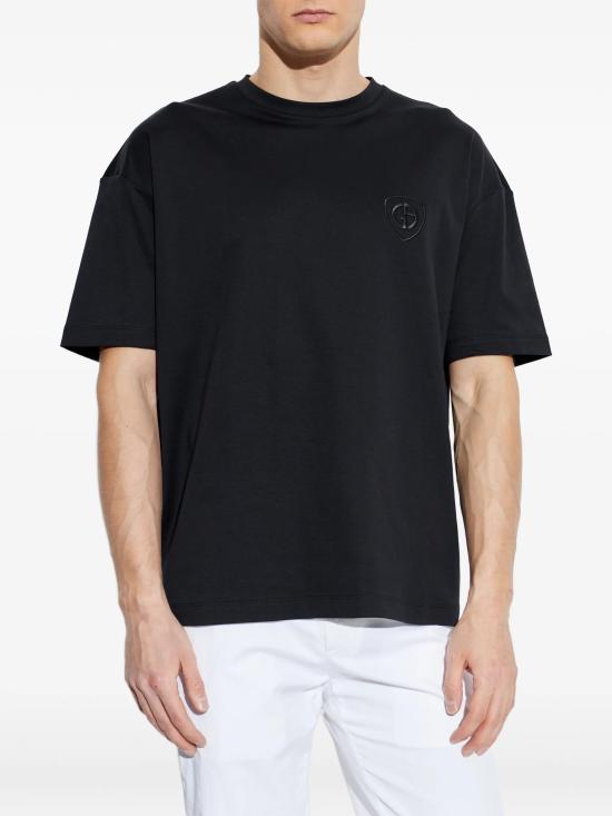 26SS 조르지오 아르마니 반팔 티셔츠 GM003351TE10333 UC001 BLACK - GIORGIO ARMANI