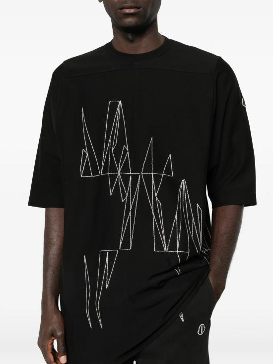 26SS 릭오웬스 몽클레어 반팔 티셔츠 MU01F8C0489B7R 999 BLACK - RICK OWENS MONCLER