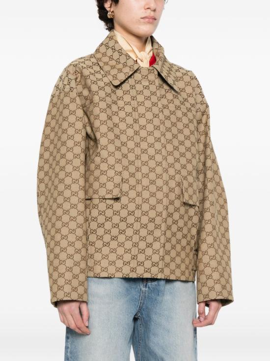 26SS 구찌 GG 캔버스 봄버 재킷 842660ZAF4S 2580 BROWN - GUCCI