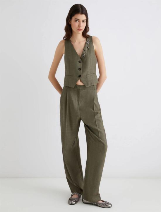 25FW 마렐라 스트레이트 팬츠 2523136161200 002 GREEN - MARELLA