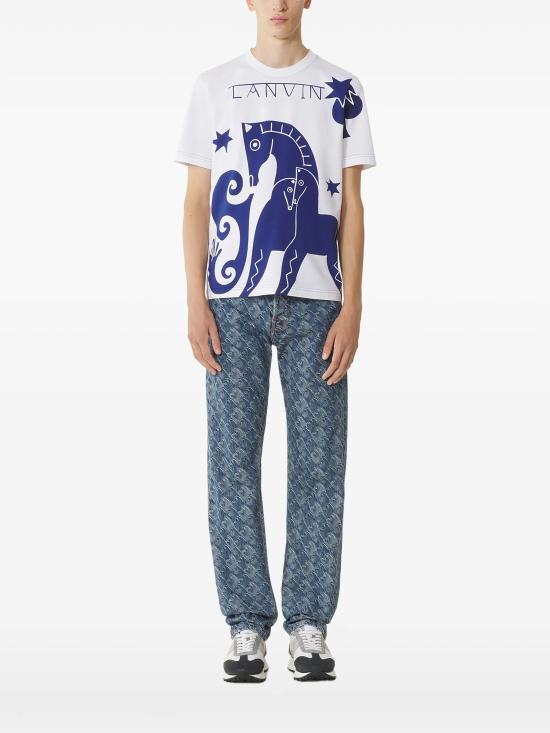 26SS 랑방 반팔 티셔츠 RMTS0016J314P26 01 WHITE - LANVIN