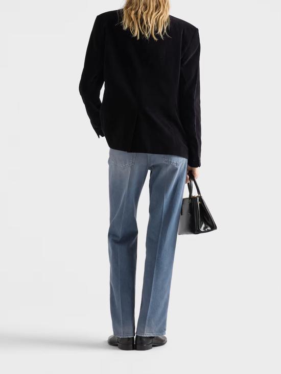 26SS 프라다 싱글 브레스티드 벨벳 자켓 P593P18MK F0002 BLACK - PRADA