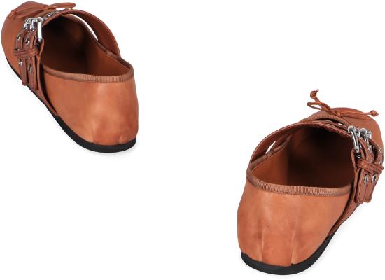 26SS 미우미우 플랫 슈즈 5F466AFG0053ZLVF098L Saddle Brown - MIU MIU
