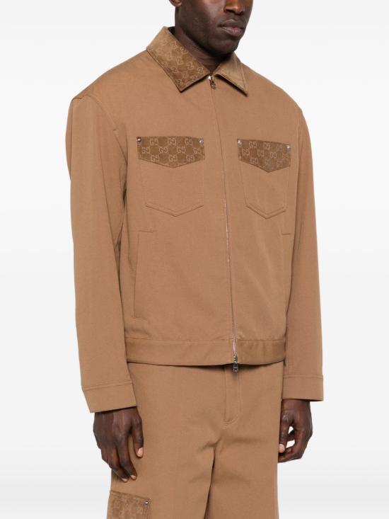 26SS 구찌 GG 디테일 집업 자켓 854304ZAUJI 2630 BROWN - GUCCI