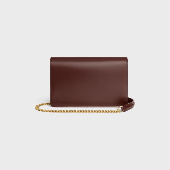 26SS 셀린느 샤이니 카프스킨 마고 체인 지갑 10L033DPV 18CH CHESTNUT - CELINE