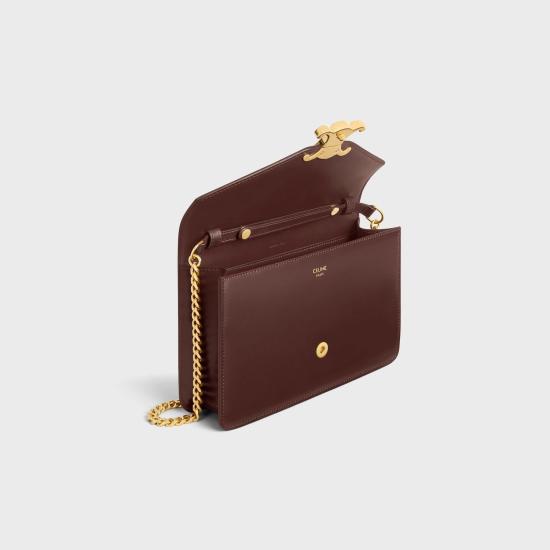 26SS 셀린느 샤이니 카프스킨 마고 체인 지갑 10L033DPV 18CH CHESTNUT - CELINE