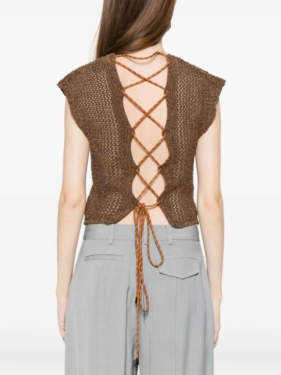 26SS 알파스튜디오 민소매 티셔츠 AD6310C2009 Brown - ALPHA STUDIO