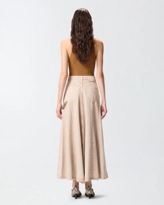 26SS 핑코 미디 스커트 104647A33R C88 Beige macrocistide - PINKO