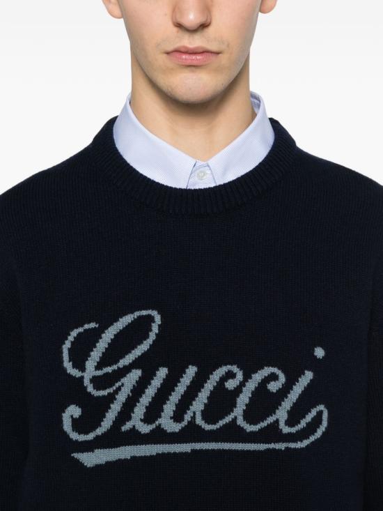 26SS 구찌 인타르시아 울 스웨터 795347 XKD744071 BLUE GREY - GUCCI