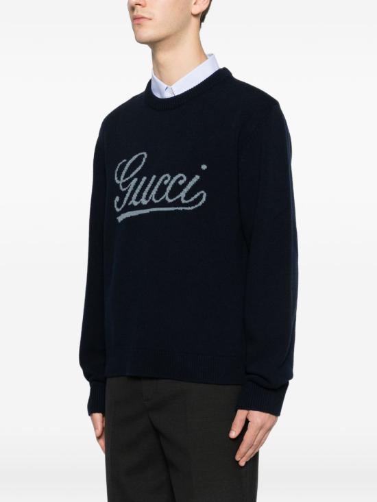 26SS 구찌 인타르시아 울 스웨터 795347 XKD744071 BLUE GREY - GUCCI