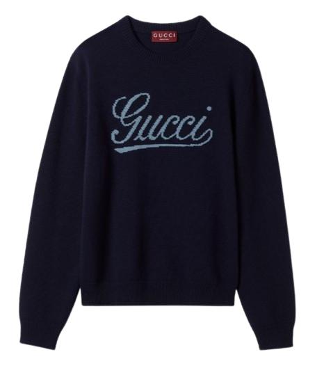 26SS 구찌 인타르시아 울 스웨터 795347 XKD744071 BLUE GREY