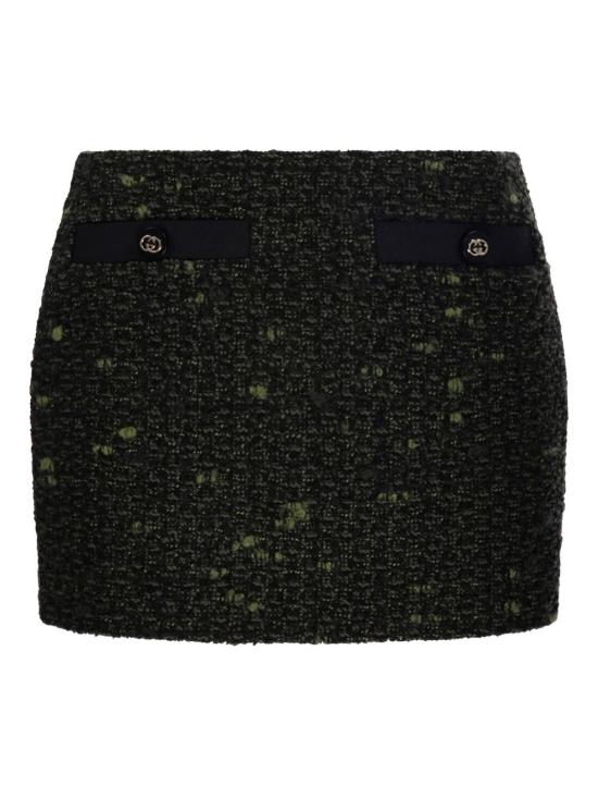 26SS 구찌 미디 스커트 853017 ZAUCL3005 Green black - GUCCI