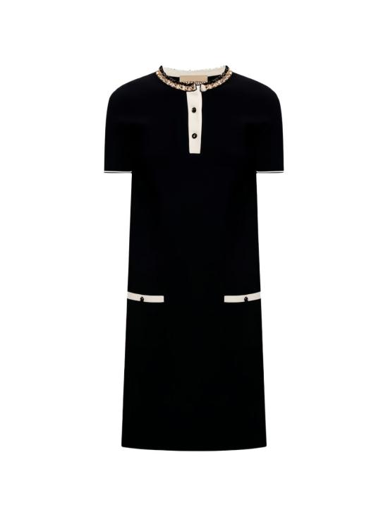 26SS 발렌티노 가라바니 미디 원피스 8B3KD14RA1M 0NO Black - VALENTINO GARAVANI