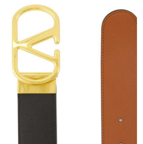 26SS 발렌티노 가라바니 레귤러 벨트 8W2T0SQ4IYR DRN Nero caramello - VALENTINO GARAVANI