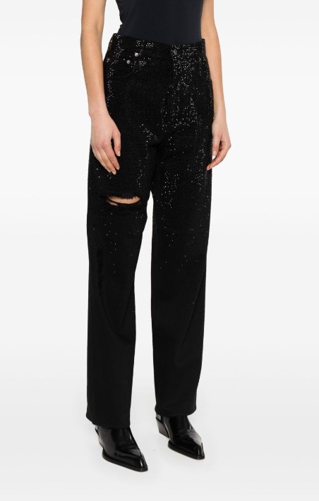 26SS 골든구스 스트레이트 팬츠 GWP00844 P00147590100 Black - GOLDEN GOOSE