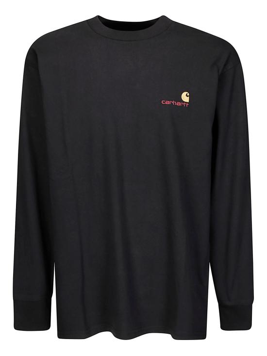 25FW 칼하트 WIP 아메리칸 스크립트 롱슬리브 티셔츠 I029955 89XX BLACK