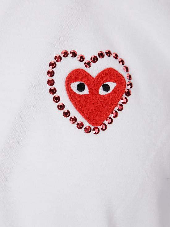 26SS 꼼데가르송 반팔 티셔츠 AXT802051 2 WHITE RED - COMME DES GARCONS